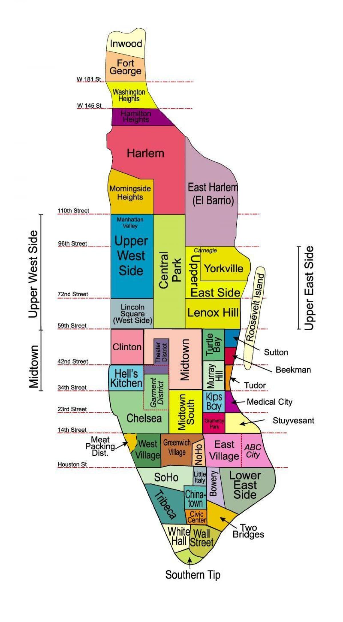 quận ở Manhattan bản đồ