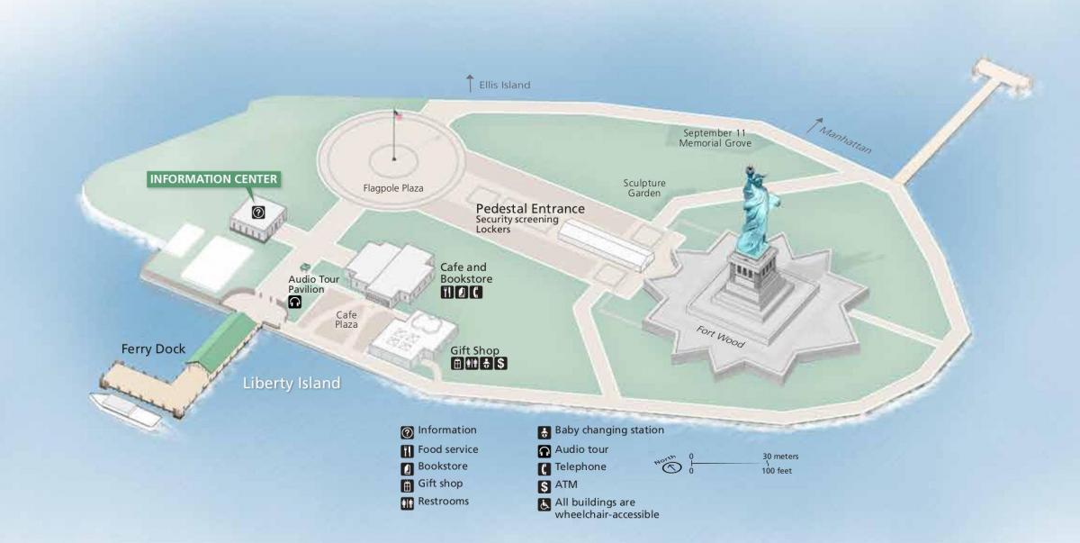 bản đồ của statue of liberty