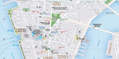 Bản đồ của lower Manhattan ny