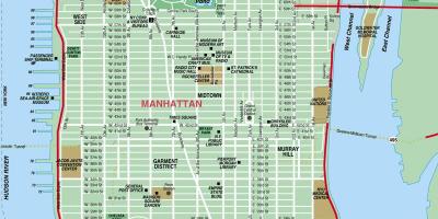 Manhattan đường phố, bản đồ, chi tiết cao