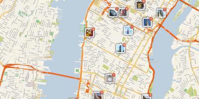 Bản đồ của Manhattan với điểm quan tâm