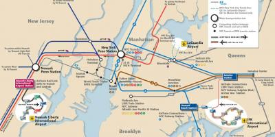 JFK để Manhattan tàu điện ngầm bản đồ