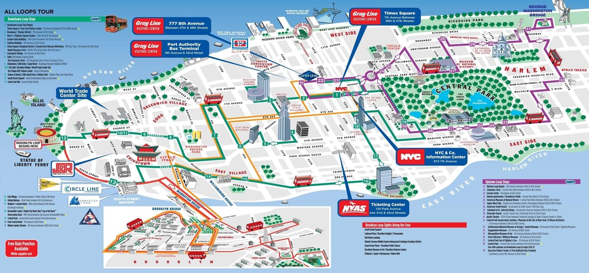 Manhattan đi bộ bản đồ du lịch