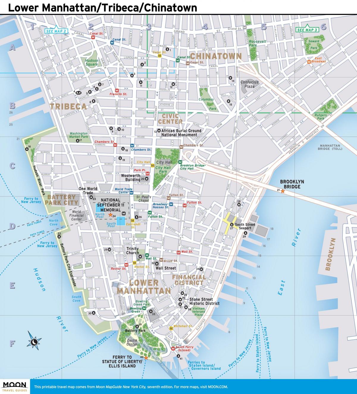 bản đồ của lower Manhattan ny