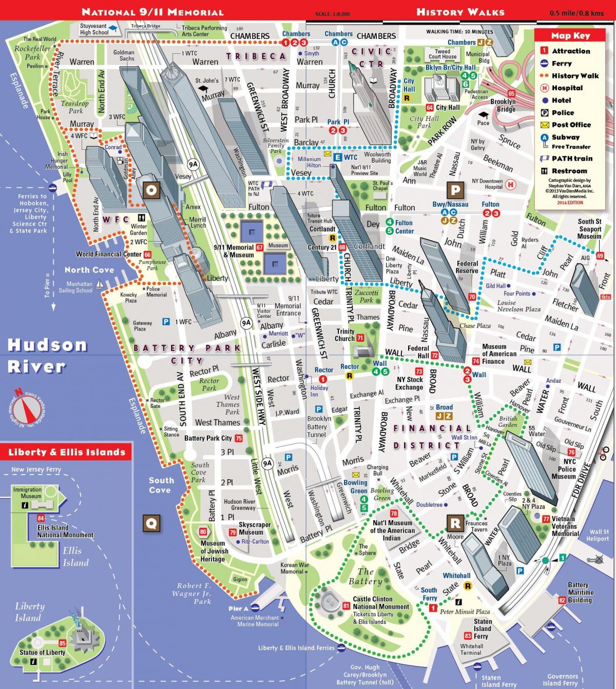 lower Manhattan bản đồ du lịch