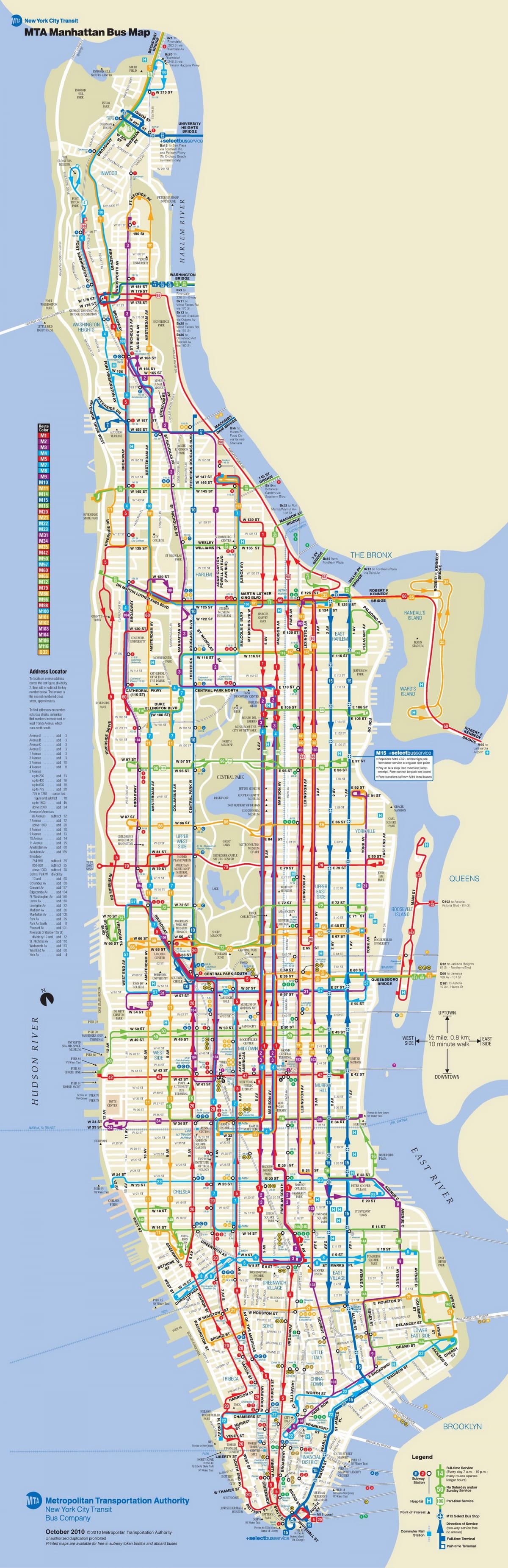 New YORK, bản đồ Manhattan