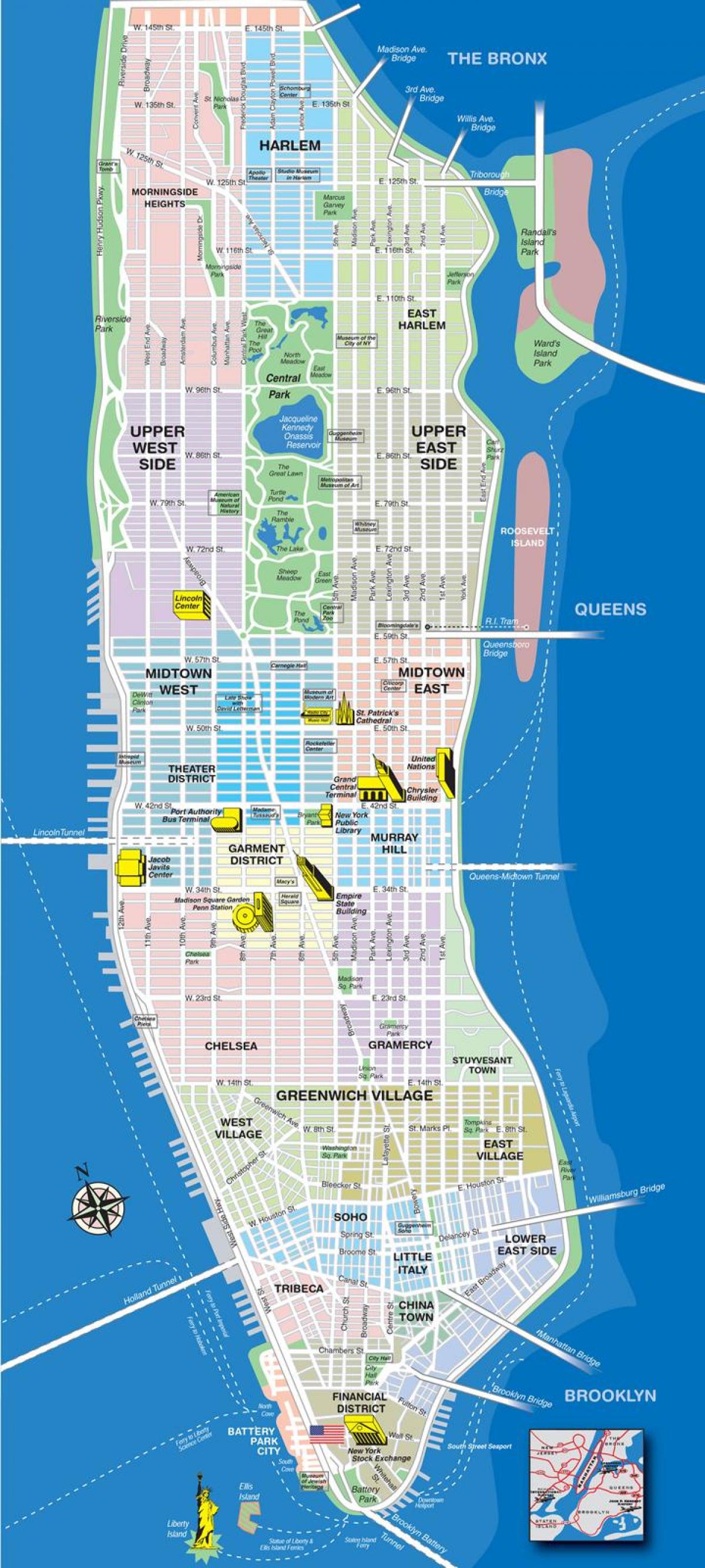 bản đồ của đường ở Manhattan