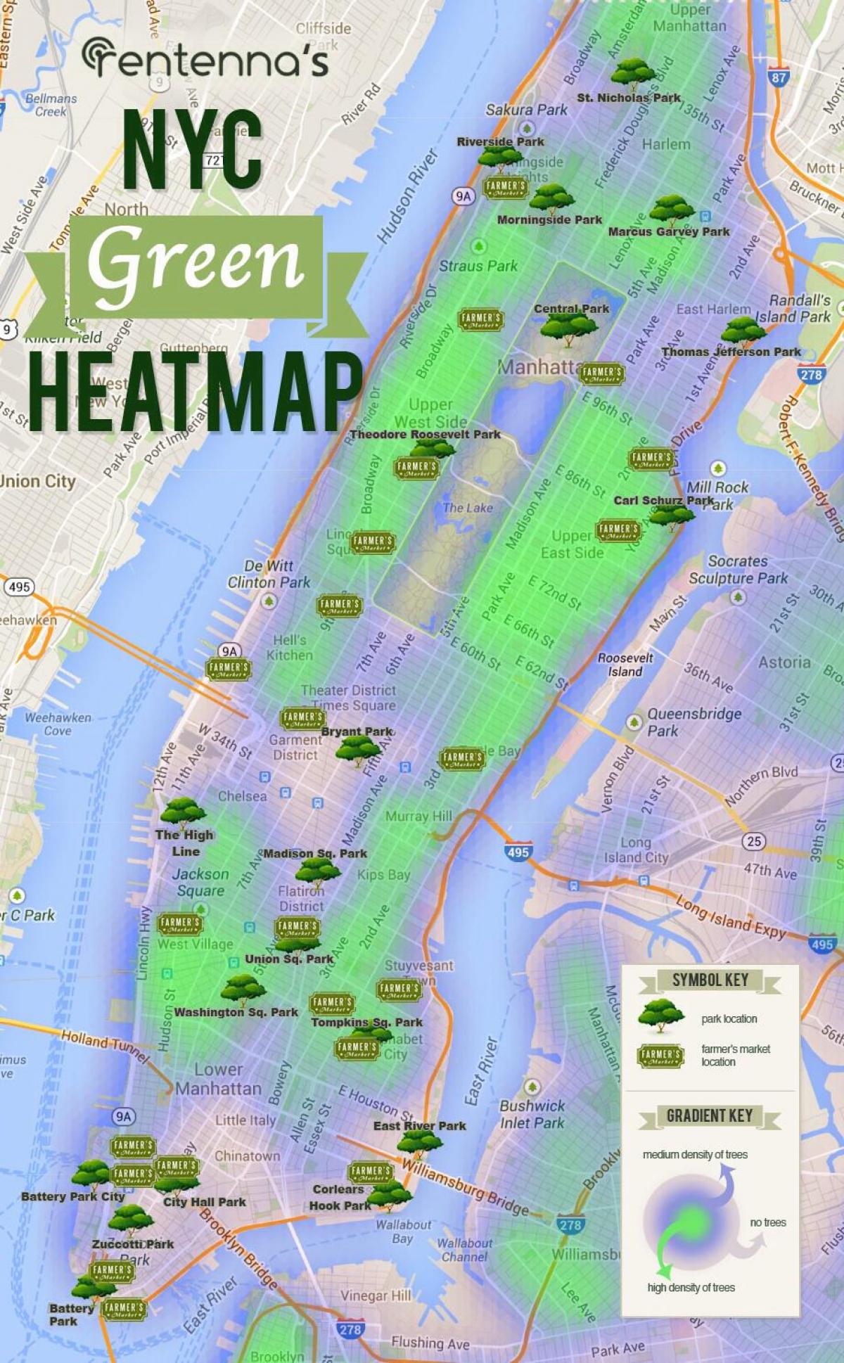 bản đồ của Manhattan công viên