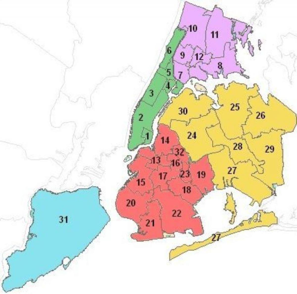 bản đồ của Manhattan khu vực trường học