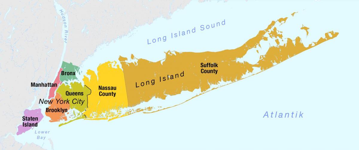 bản đồ của New York và long island