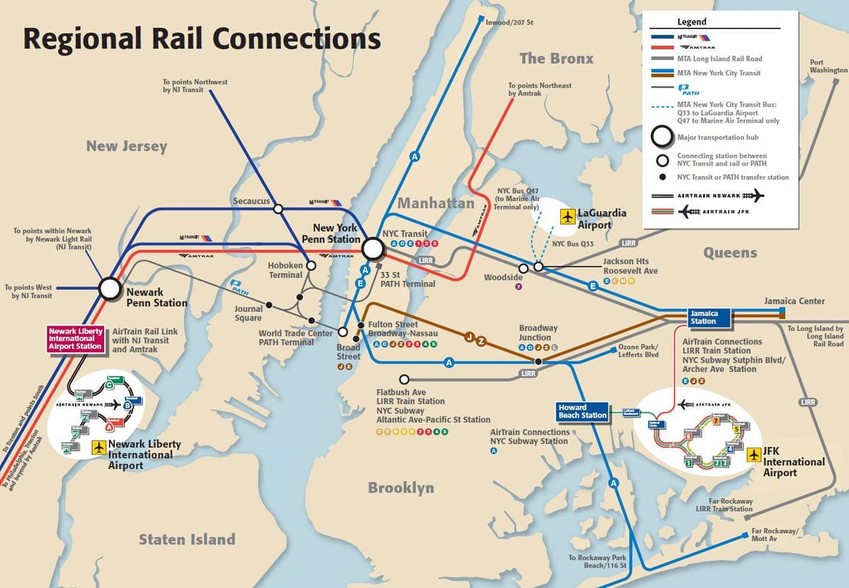 JFK để Manhattan tàu điện ngầm bản đồ