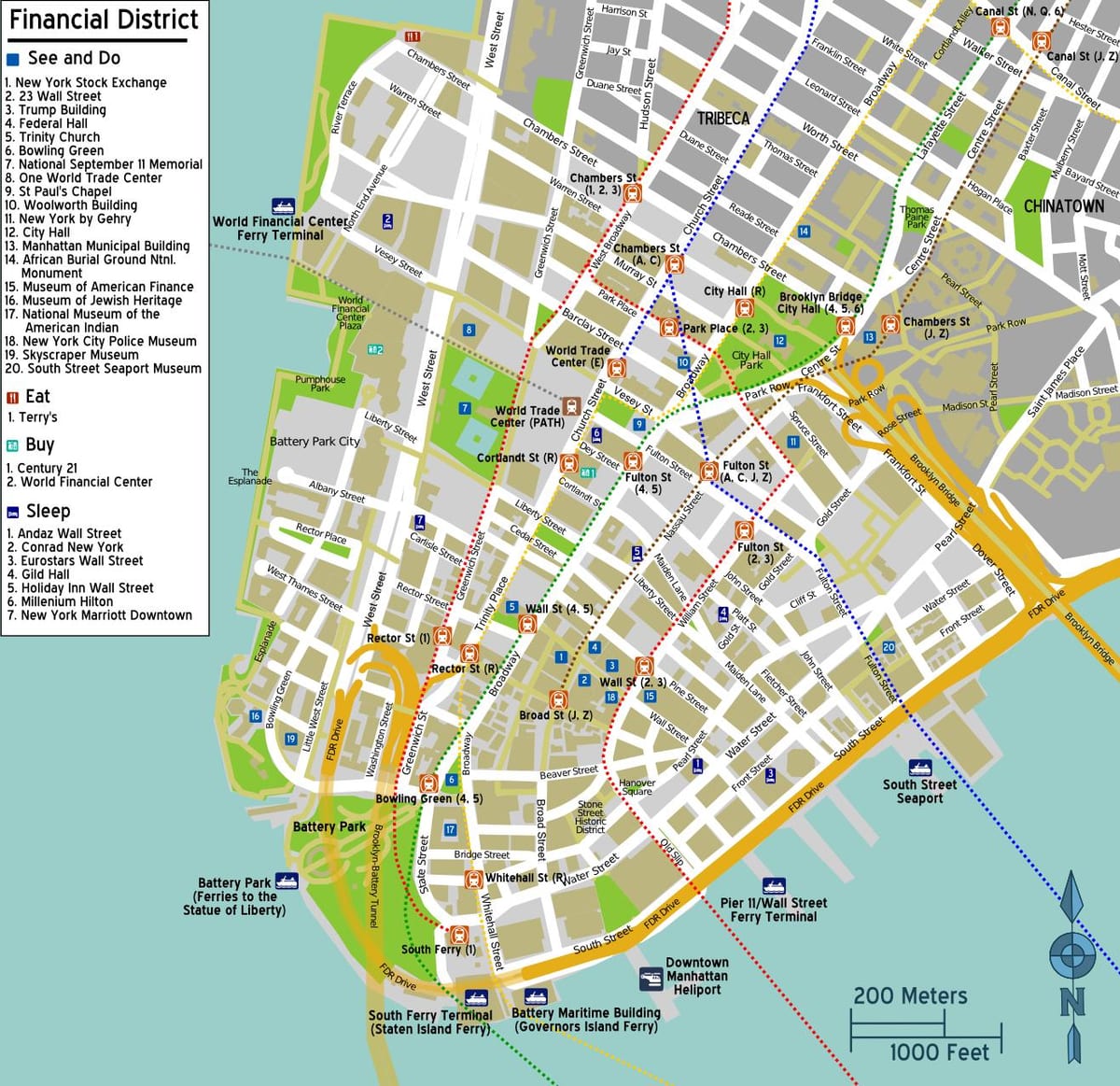 bản đồ của trung tâm Manhattan, ny
