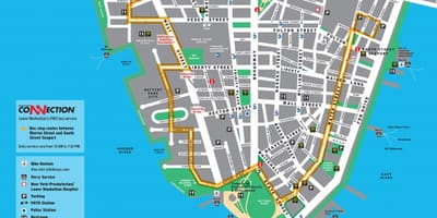 Lower Manhattan đi bộ bản đồ du lịch