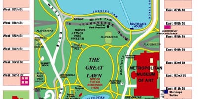 Công viên trung tâm Manhattan bản đồ