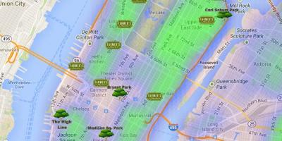 Bản đồ của Manhattan công viên