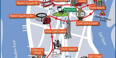 Bản đồ của Manhattan, New York hấp dẫn