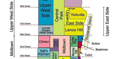 Quận ở Manhattan bản đồ