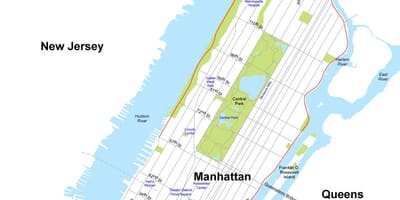 Một bản đồ của Manhattan, New York