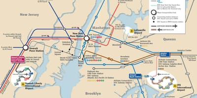 JFK để Manhattan tàu điện ngầm bản đồ